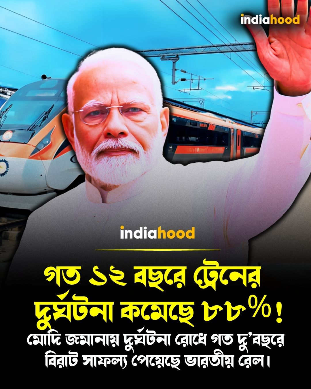 গত ১২ বছরে ট্রেনের দুর্ঘটনা কমেছে ৮৮%!